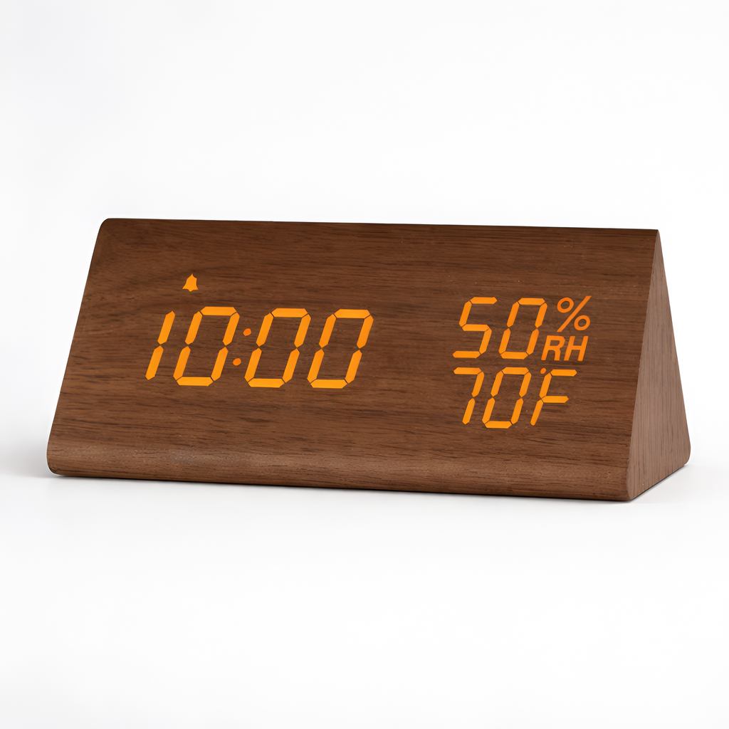 Carlos - Despertador de madera con pantalla LED