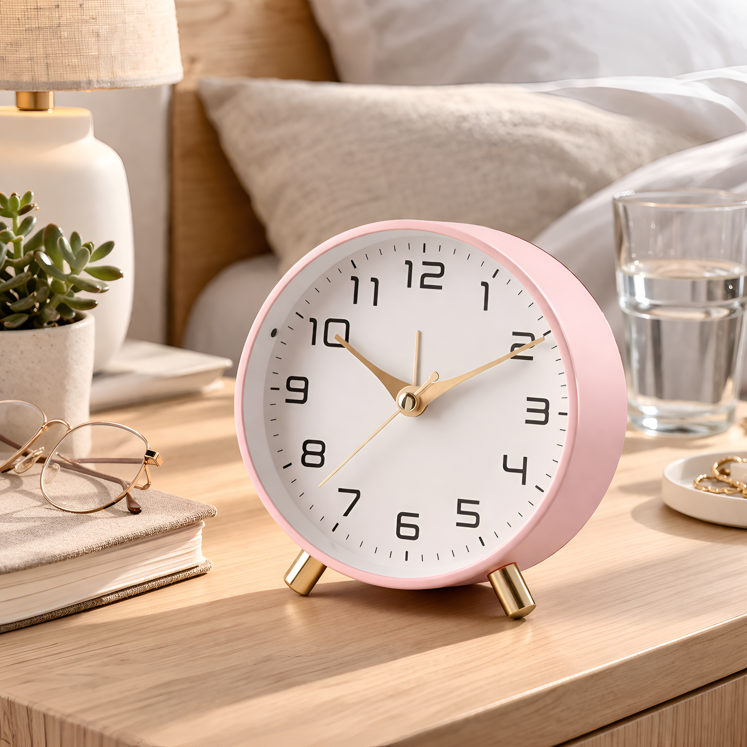Gaëtan - Reloj Despertador Nórdico Minimalista de Mesa