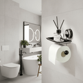 ROLLFIX - Soporte para papel higiénico de acero inoxidable sin taladrar, con fuerte succión para una instalación segura y sin daños en el baño