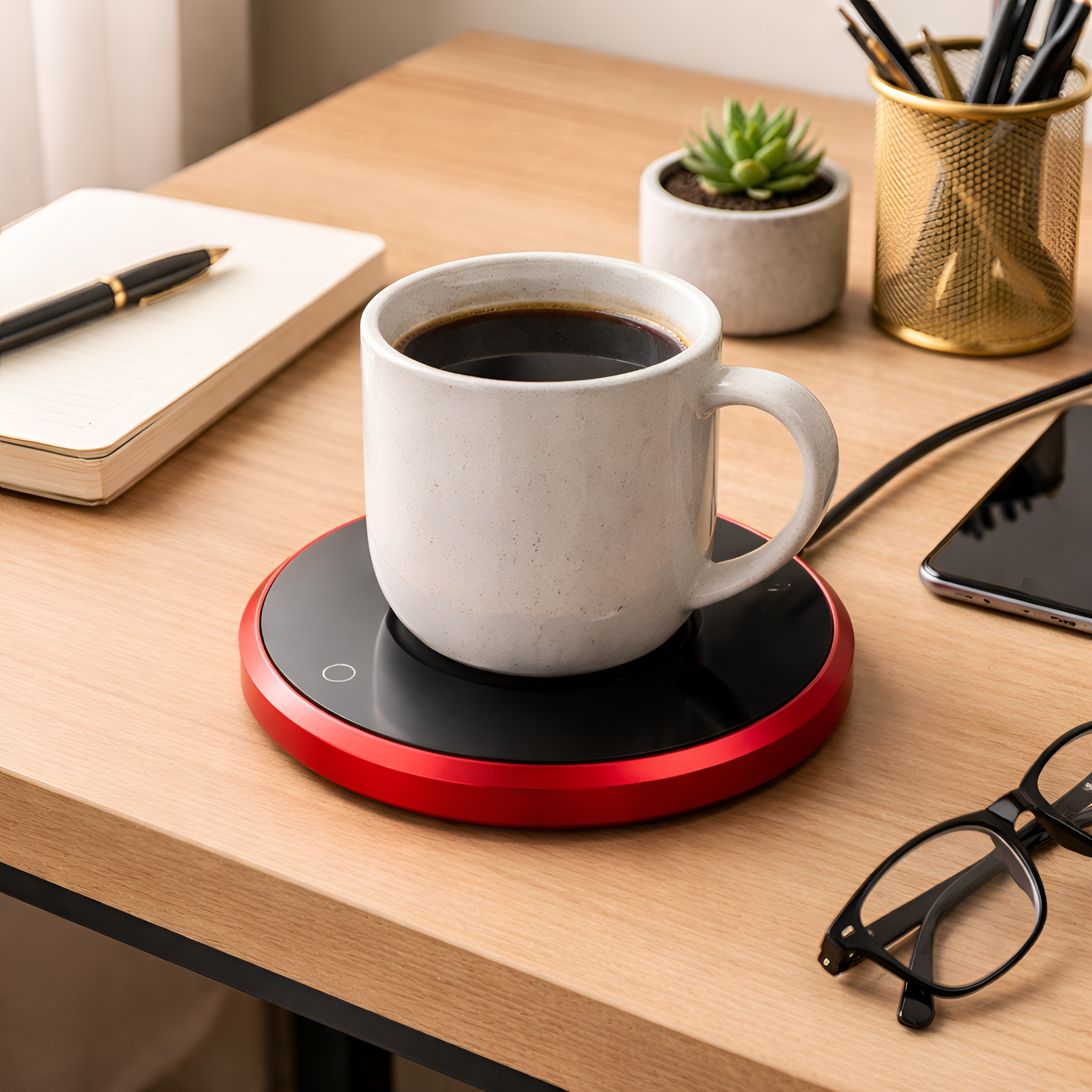 Nikandros - Calentador Eléctrico de Tazas para Café y Bebidas