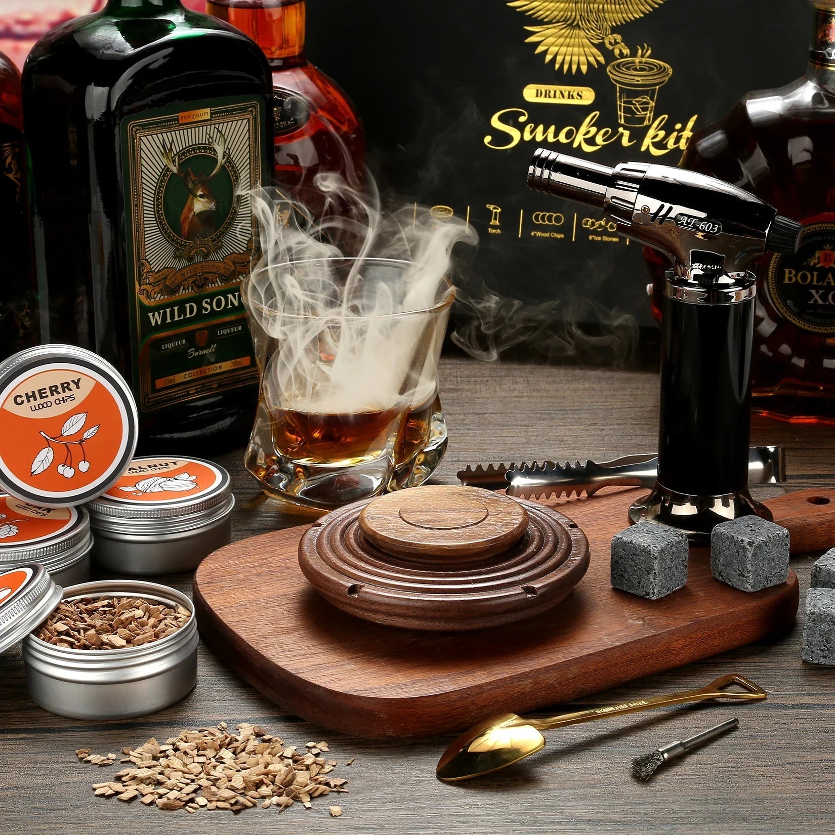 Set de Ahumador de Cócteles para Whisky y Bourbon