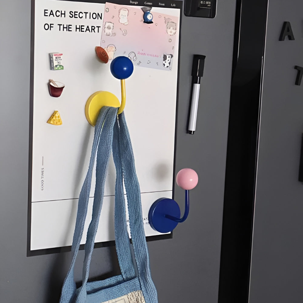 Ganchos de Bola de Madera Magnética Colorida para Almacenamiento en el Hogar