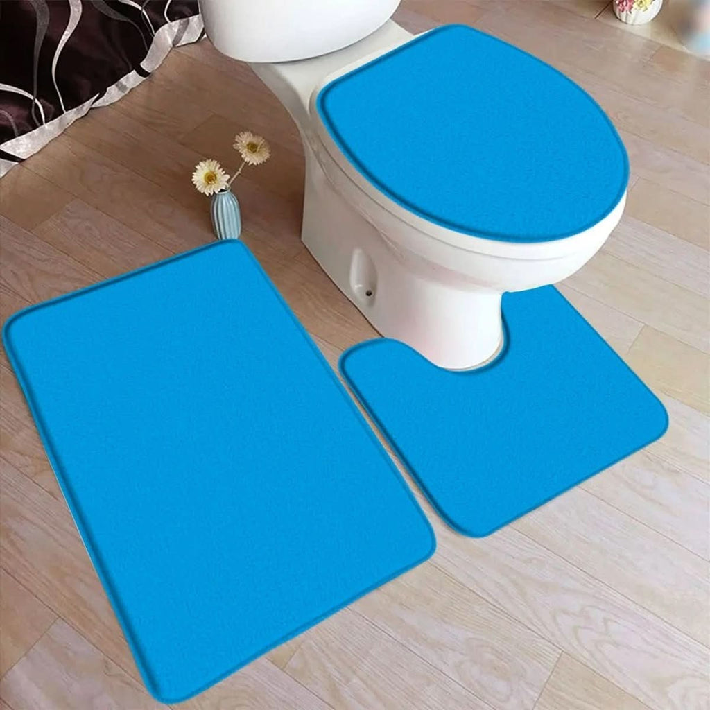 Conjunto de alfombrillas de baño de 3 piezas con superficie de franela antideslizante
