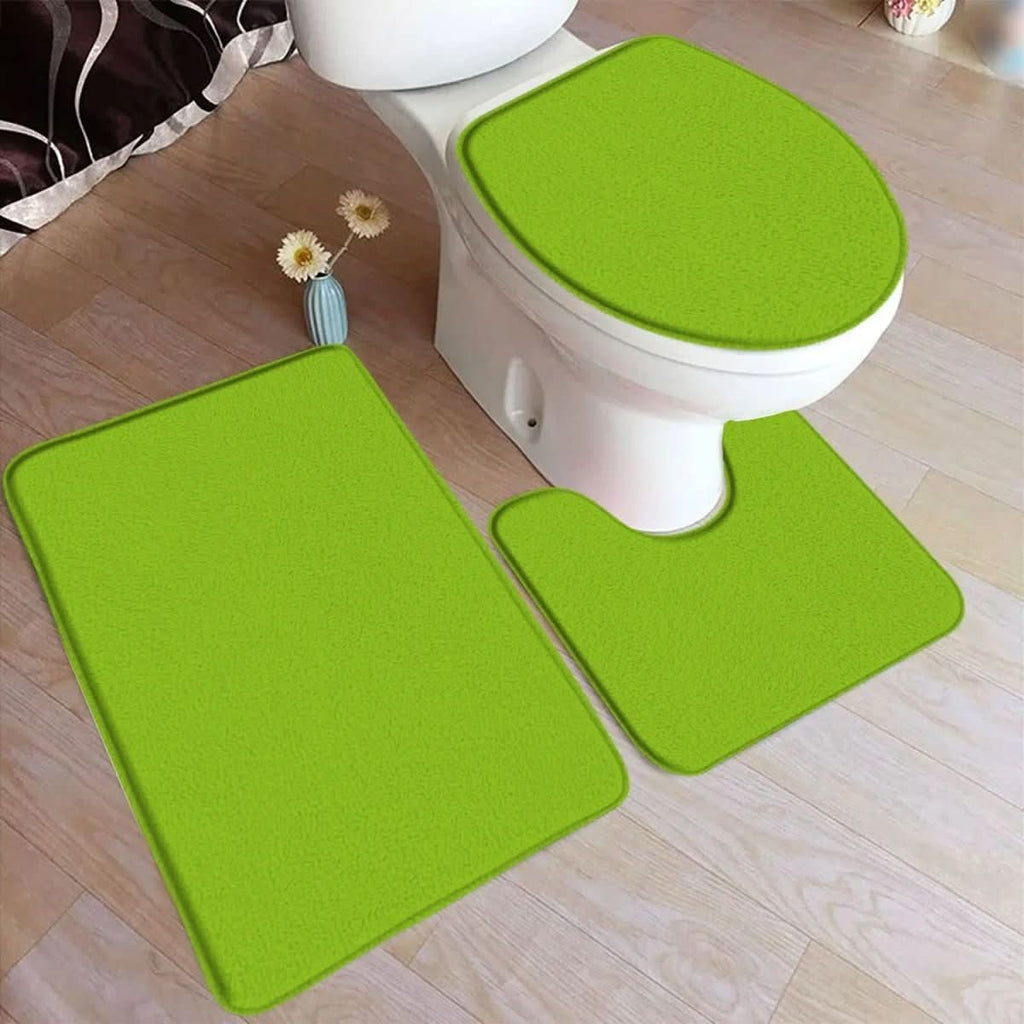 Conjunto de alfombrillas de baño de 3 piezas con superficie de franela antideslizante
