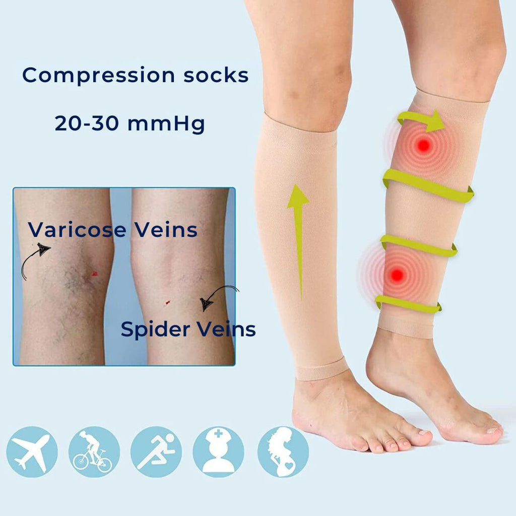 Calcetines de Soporte ComfortFlow | Compresión de Pantorrilla Suave y Altamente Elástica - para Recuperación Muscular y Mejora de la Circulación Bowlift