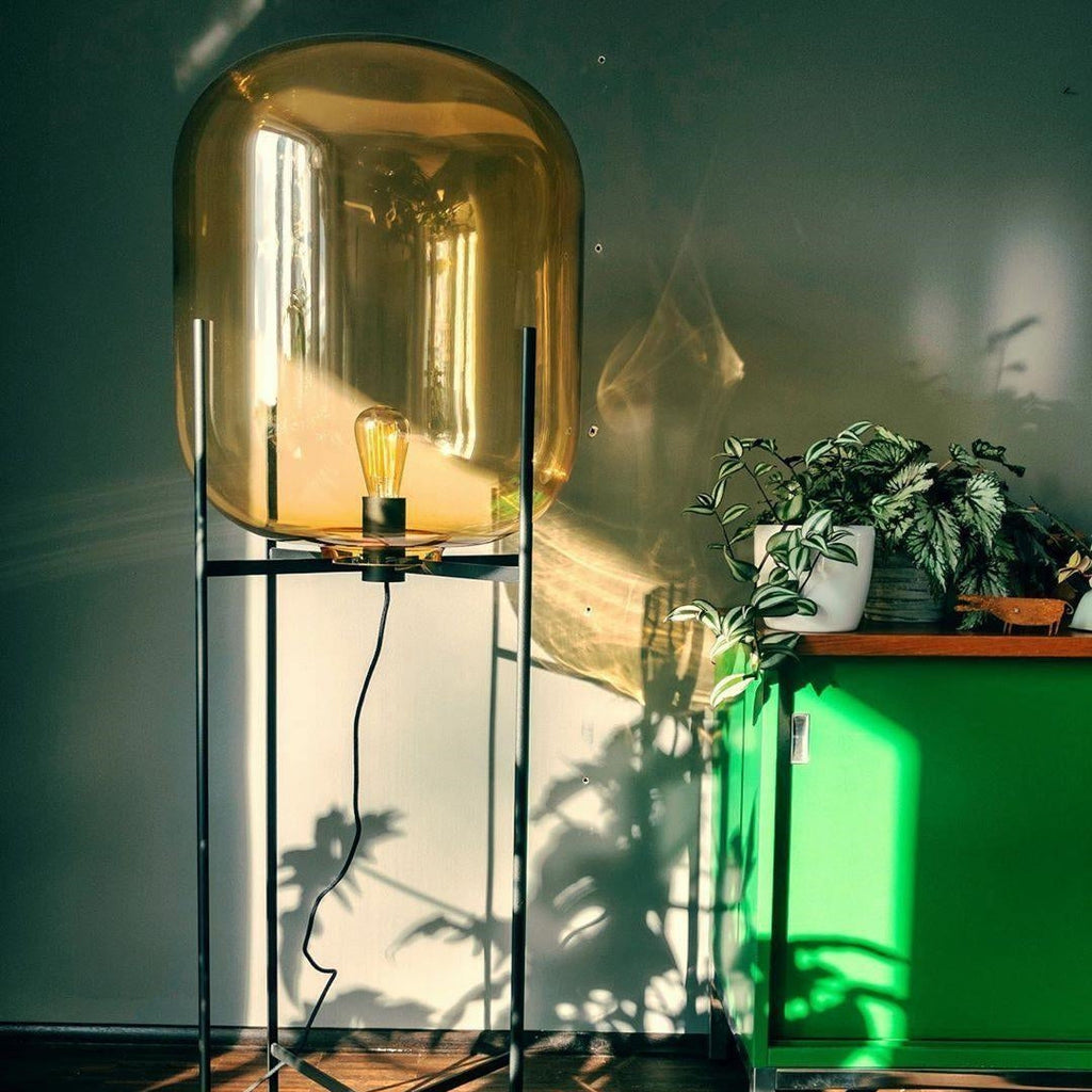 Lámpara de Pie de Vidrio Contemporánea - Diseño Postmoderno Estiloso