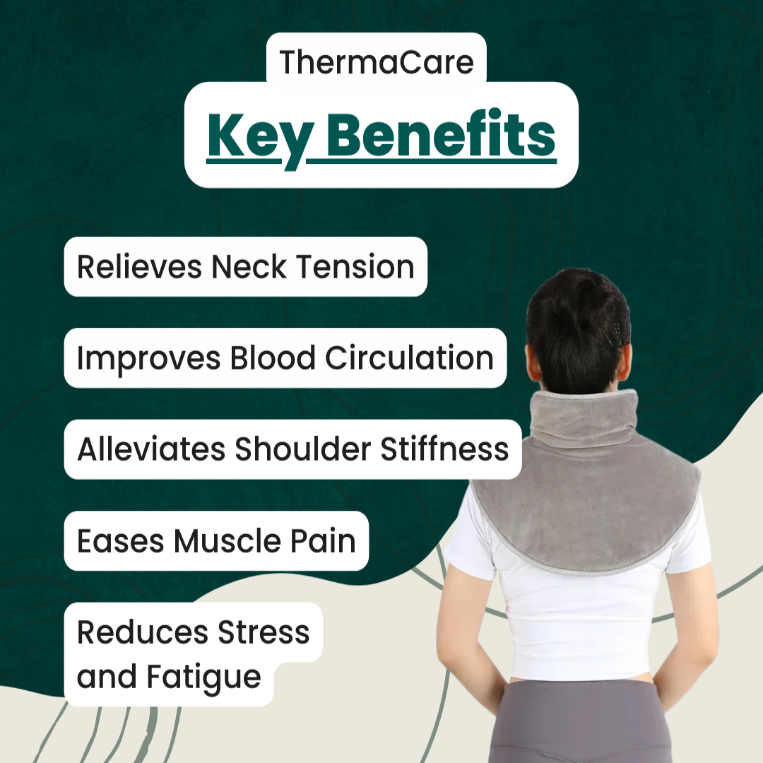 Lisslune | Almohadilla Térmica y Masajeadora para el Cuello | Calor para Cuello y Hombros para la Relajación Muscular | Configuraciones Ajustables para Alivio del Estrés | Alivio y Relajación del Dolor en el Cuello