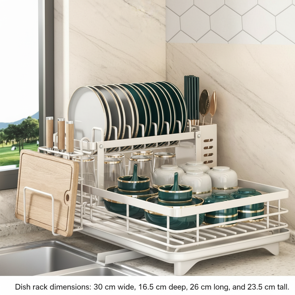 MODULKITCH – Escurridor de Platos Plegable de Acero Inoxidable para Cocinas Compactas y Elegantes