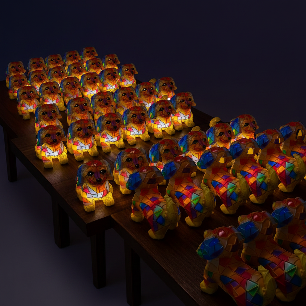PUPGLOW – Lámpara Nocturna LED de Raza de Perro Artística para Decoración Acogedora del Hogar