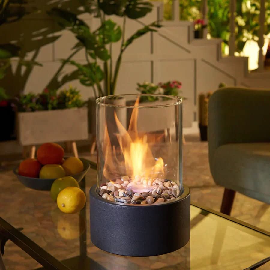 COSYFLAME – Chimenea de mesa moderna con llamas reales y combustión de bioetanol libre de humo