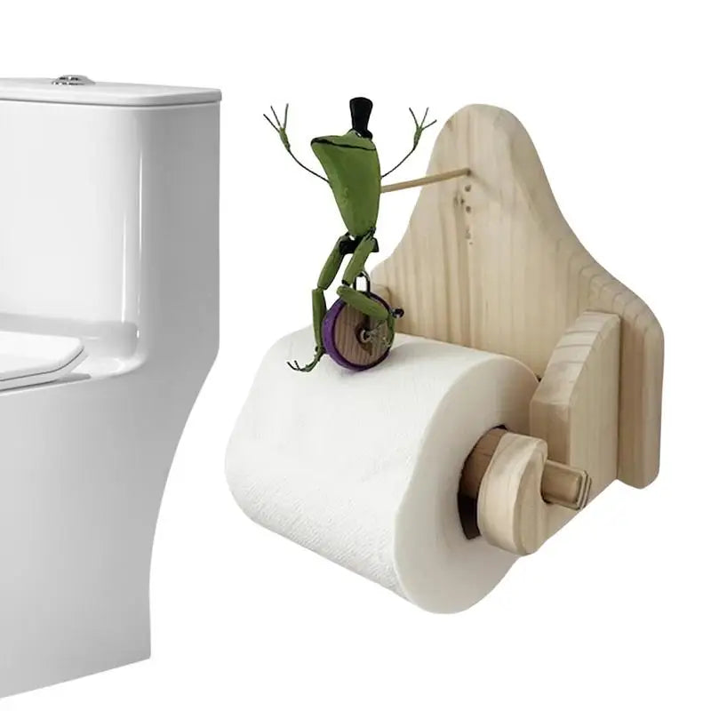 Fraasie™ - Sostenedor de papel higiénico de rana montando en bicicleta