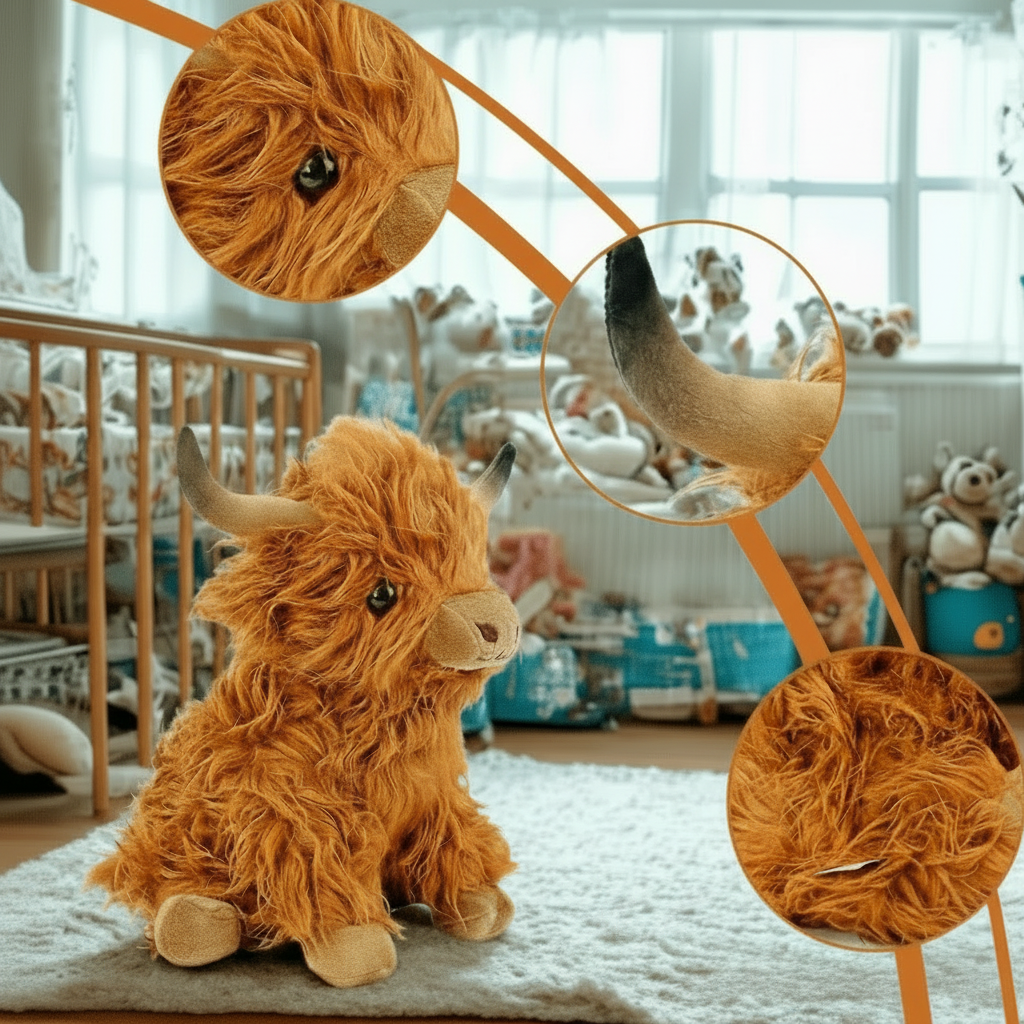 VACHE DES HAUTES TERRES DOUCE – Peluche douce pour les amis des câlins