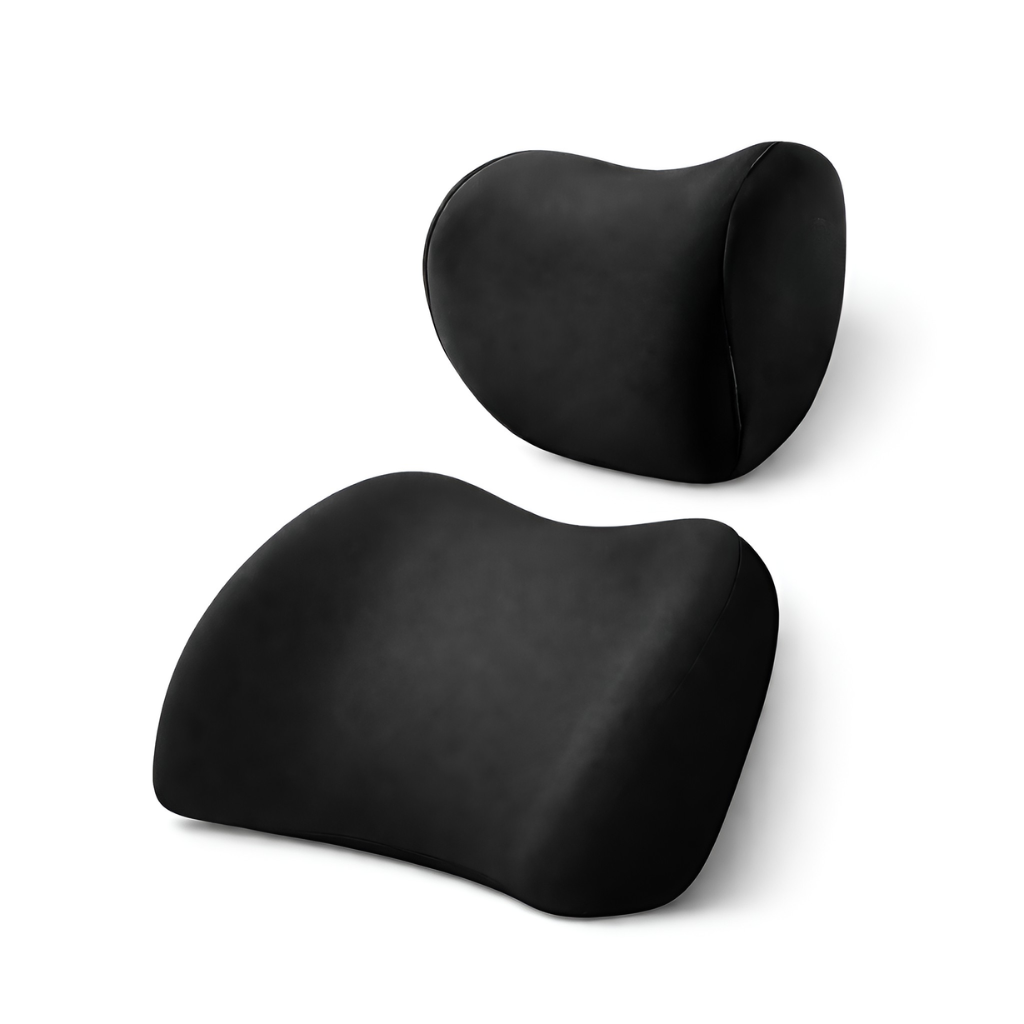 Nilo - Set de cojines reposacabezas y soporte lumbar para coche