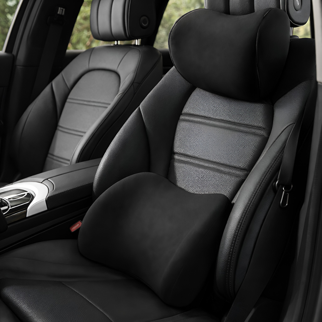 Nilo - Set de cojines reposacabezas y soporte lumbar para coche