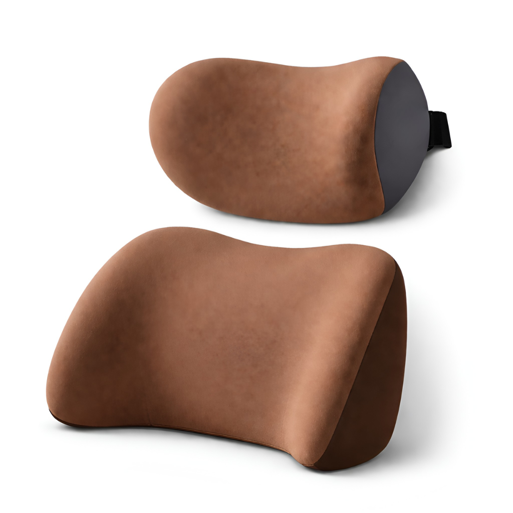 Nilo - Set de cojines reposacabezas y soporte lumbar para coche