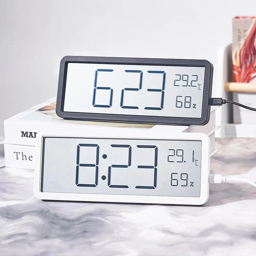 Reloj de Pared Digital con Pantalla – Reloj Moderno para Pared en Salón, Muestra Temperatura y Fecha, Diseño Minimalista