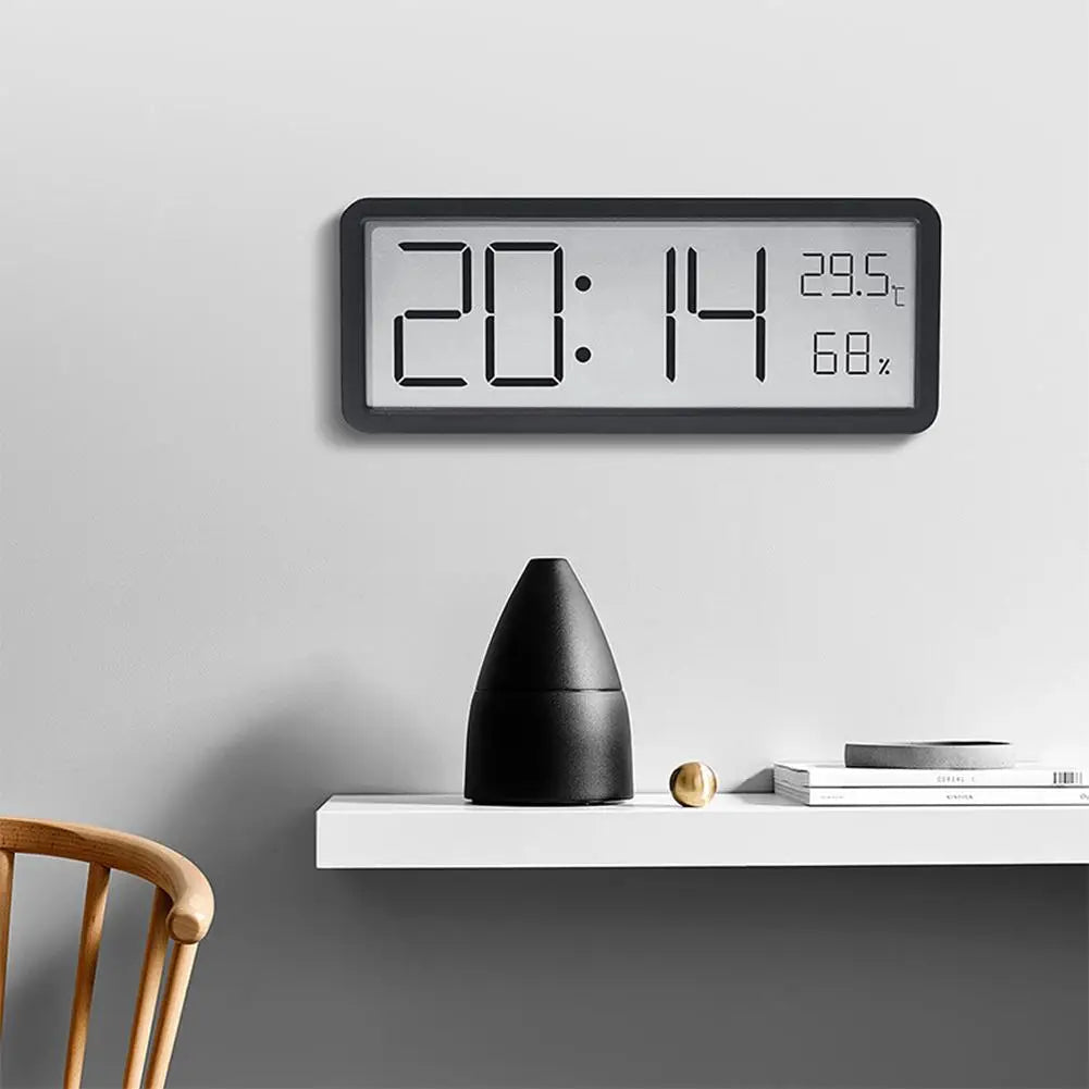 Reloj de Pared Digital con Pantalla – Reloj Moderno para Pared en Salón, Muestra Temperatura y Fecha, Diseño Minimalista