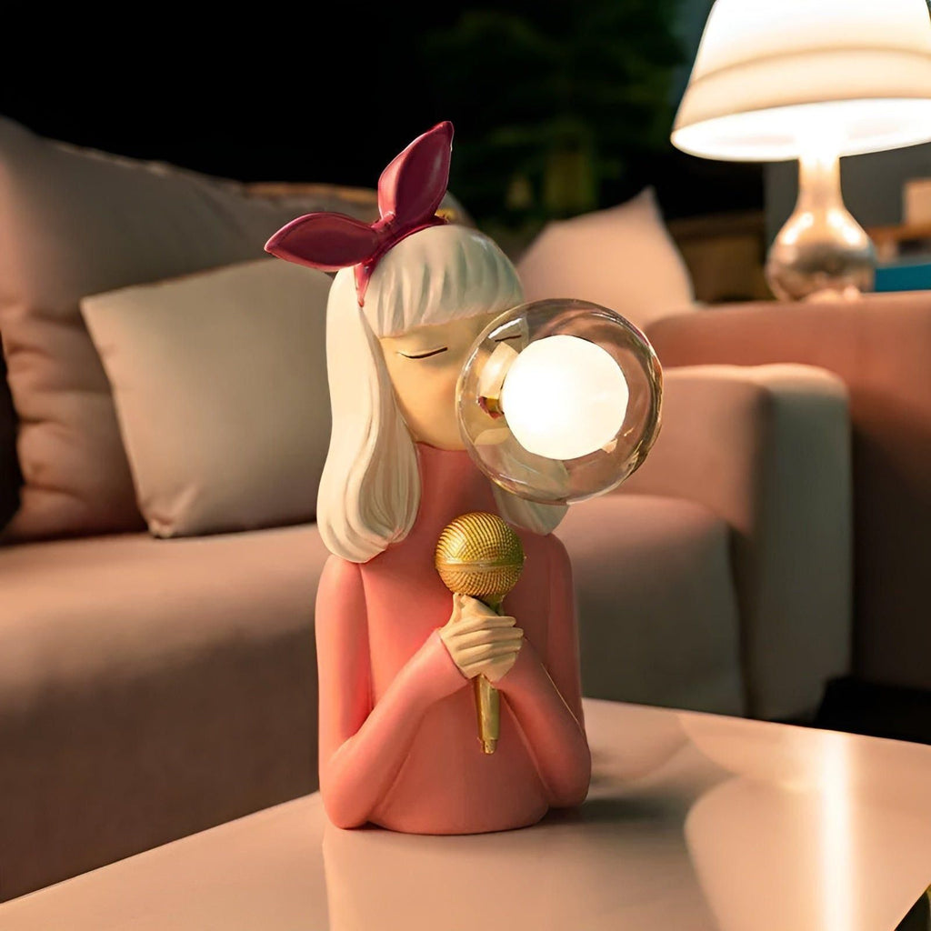 Luz nocturna con efecto burbuja – Adorno de niña burbuja USB lámpara de mesa para un hogar acogedor