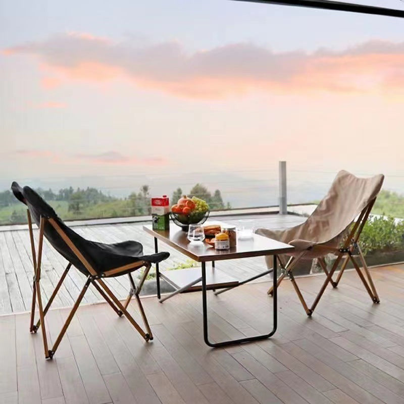 Silla de camping plegable de tela Oxford industrial contemporánea con respaldo para terraza exterior | Brehn