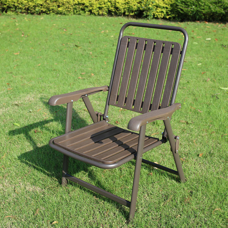 Simplicidad Moderna Impermeable Silla de Camping Plegable de Acero al Carbono PVC con Respaldo y Descansabrazos para Jardín | Brehn