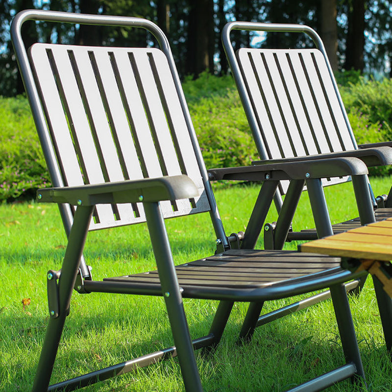 Simplicidad Moderna Impermeable Silla de Camping Plegable de Acero al Carbono PVC con Respaldo y Descansabrazos para Jardín | Brehn