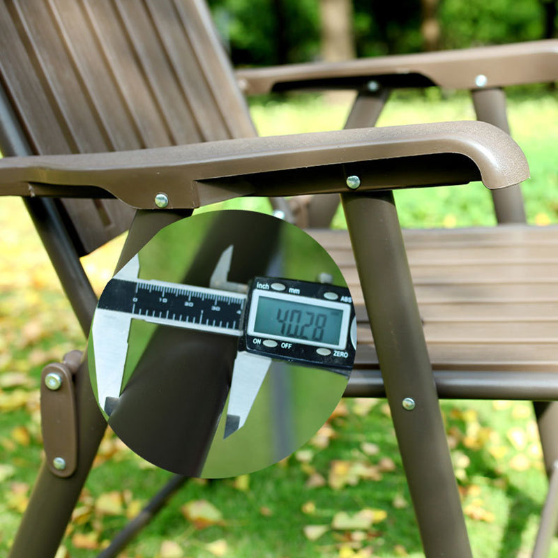 Simplicidad Moderna Impermeable Silla de Camping Plegable de Acero al Carbono PVC con Respaldo y Descansabrazos para Jardín | Brehn