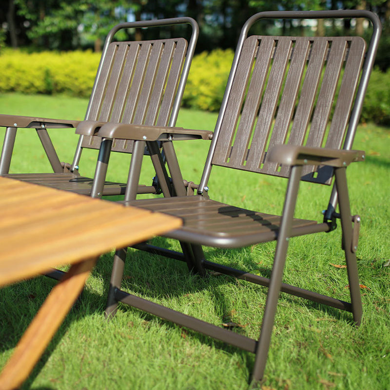 Simplicidad Moderna Impermeable Silla de Camping Plegable de Acero al Carbono PVC con Respaldo y Descansabrazos para Jardín | Brehn
