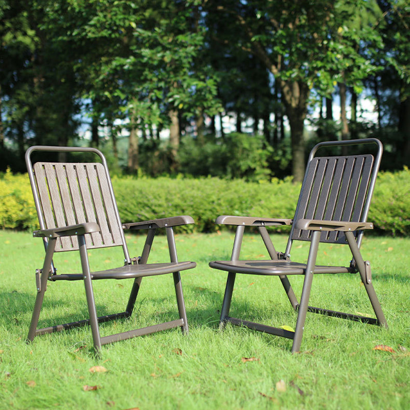 Simplicidad Moderna Impermeable Silla de Camping Plegable de Acero al Carbono PVC con Respaldo y Descansabrazos para Jardín | Brehn