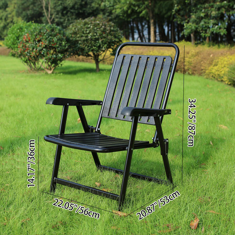 Simplicidad Moderna Impermeable Silla de Camping Plegable de Acero al Carbono PVC con Respaldo y Descansabrazos para Jardín | Brehn