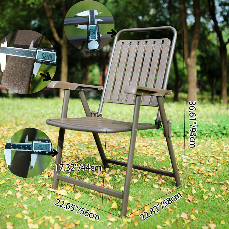 Simplicidad Moderna Impermeable Silla de Camping Plegable de Acero al Carbono PVC con Respaldo y Descansabrazos para Jardín | Brehn