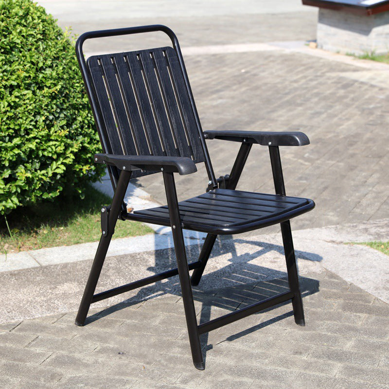 Simplicidad Moderna Impermeable Silla de Camping Plegable de Acero al Carbono PVC con Respaldo y Descansabrazos para Jardín | Brehn