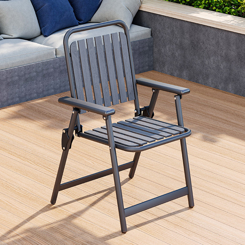 Simplicidad Moderna Impermeable Silla de Camping Plegable de Acero al Carbono PVC con Respaldo y Descansabrazos para Jardín | Brehn