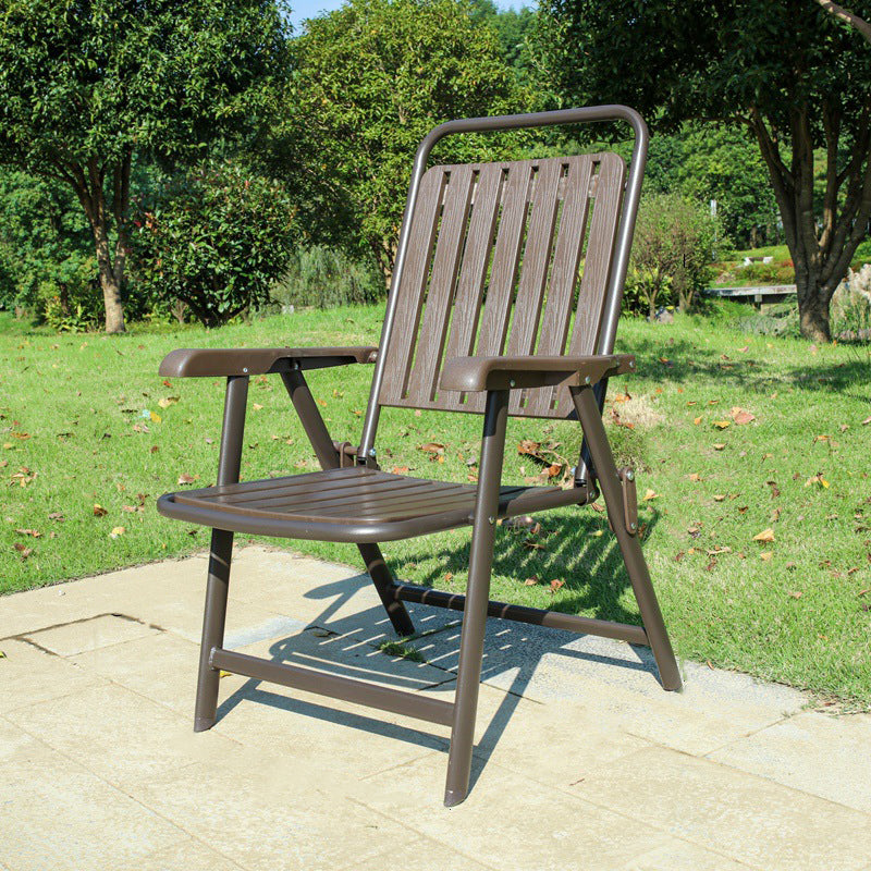 Simplicidad Moderna Impermeable Silla de Camping Plegable de Acero al Carbono PVC con Respaldo y Descansabrazos para Jardín | Brehn