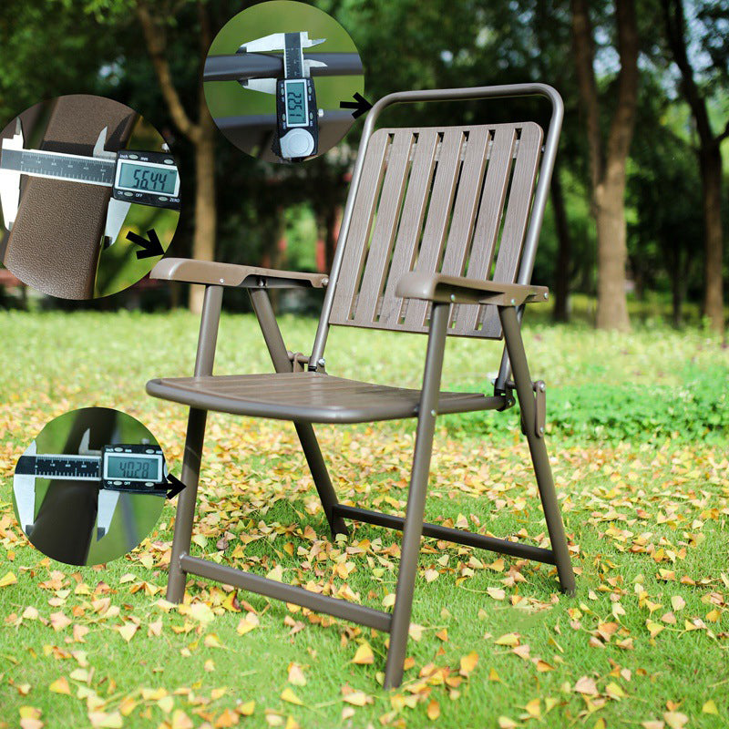 Simplicidad Moderna Impermeable Silla de Camping Plegable de Acero al Carbono PVC con Respaldo y Descansabrazos para Jardín | Brehn