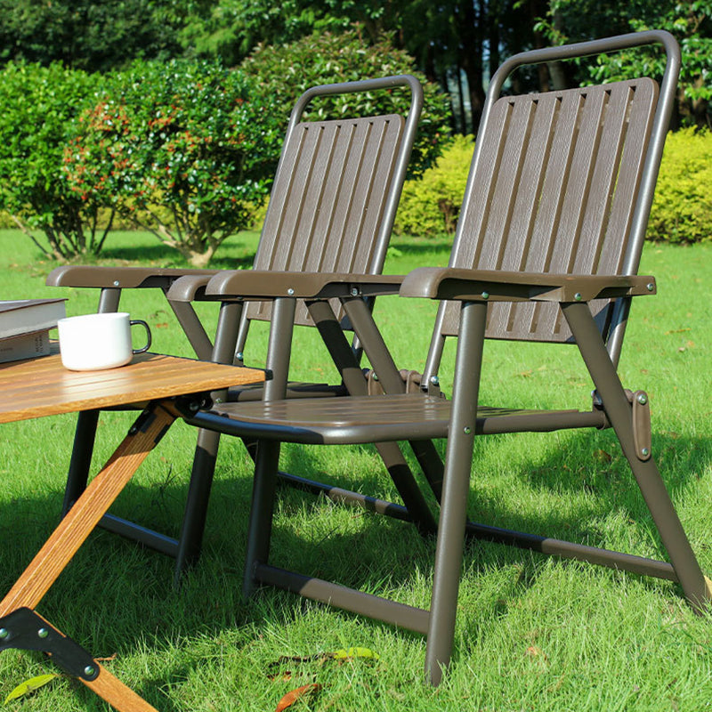 Simplicidad Moderna Impermeable Silla de Camping Plegable de Acero al Carbono PVC con Respaldo y Descansabrazos para Jardín | Brehn
