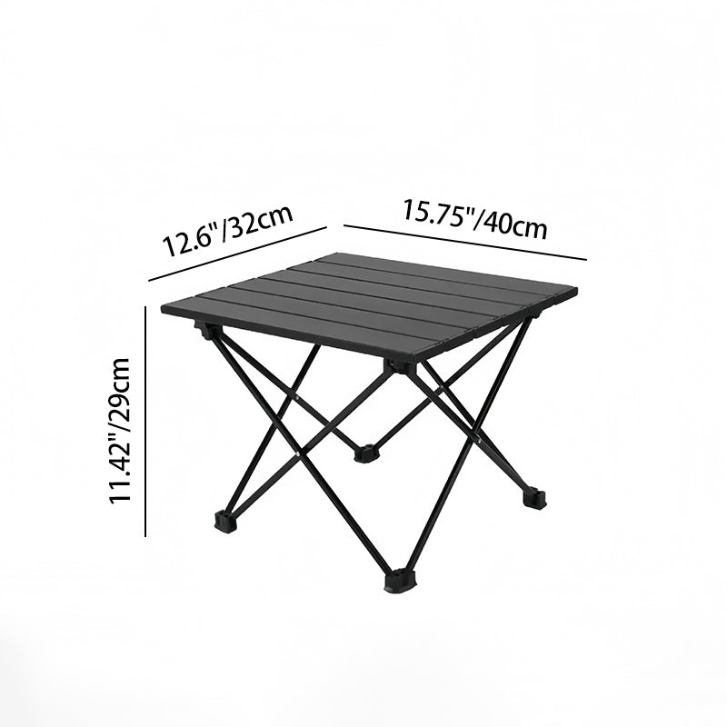 Mesa auxiliar cuadrada plegable de acero al carbono y aluminio minimalista moderna para exteriores | Brehn