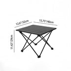 Mesa auxiliar cuadrada plegable de acero al carbono y aluminio minimalista moderna para exteriores