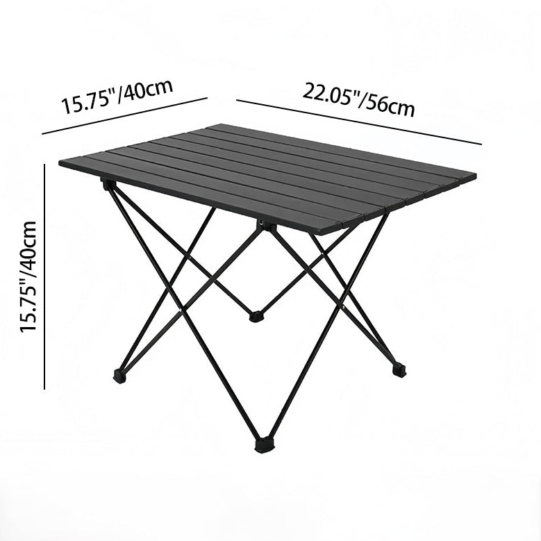 Mesa auxiliar cuadrada plegable de acero al carbono y aluminio minimalista moderna para exteriores | Brehn