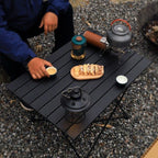 Mesa auxiliar cuadrada plegable de acero al carbono y aluminio minimalista moderna para exteriores