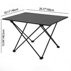 Mesa auxiliar cuadrada plegable de acero al carbono y aluminio minimalista moderna para exteriores
