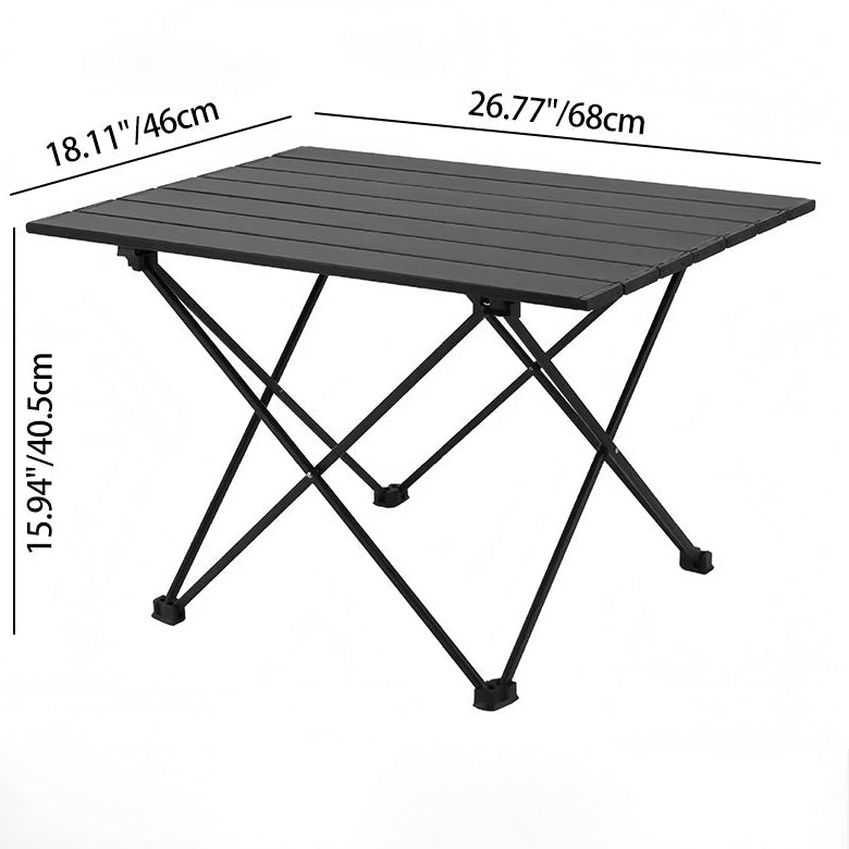Mesa auxiliar cuadrada plegable de acero al carbono y aluminio minimalista moderna para exteriores | Brehn