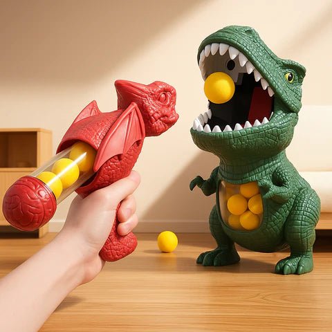 DINOPOP BLASTER – Jeu de tir de dinosaures pour enfants avec des balles en mousse souple et une cible