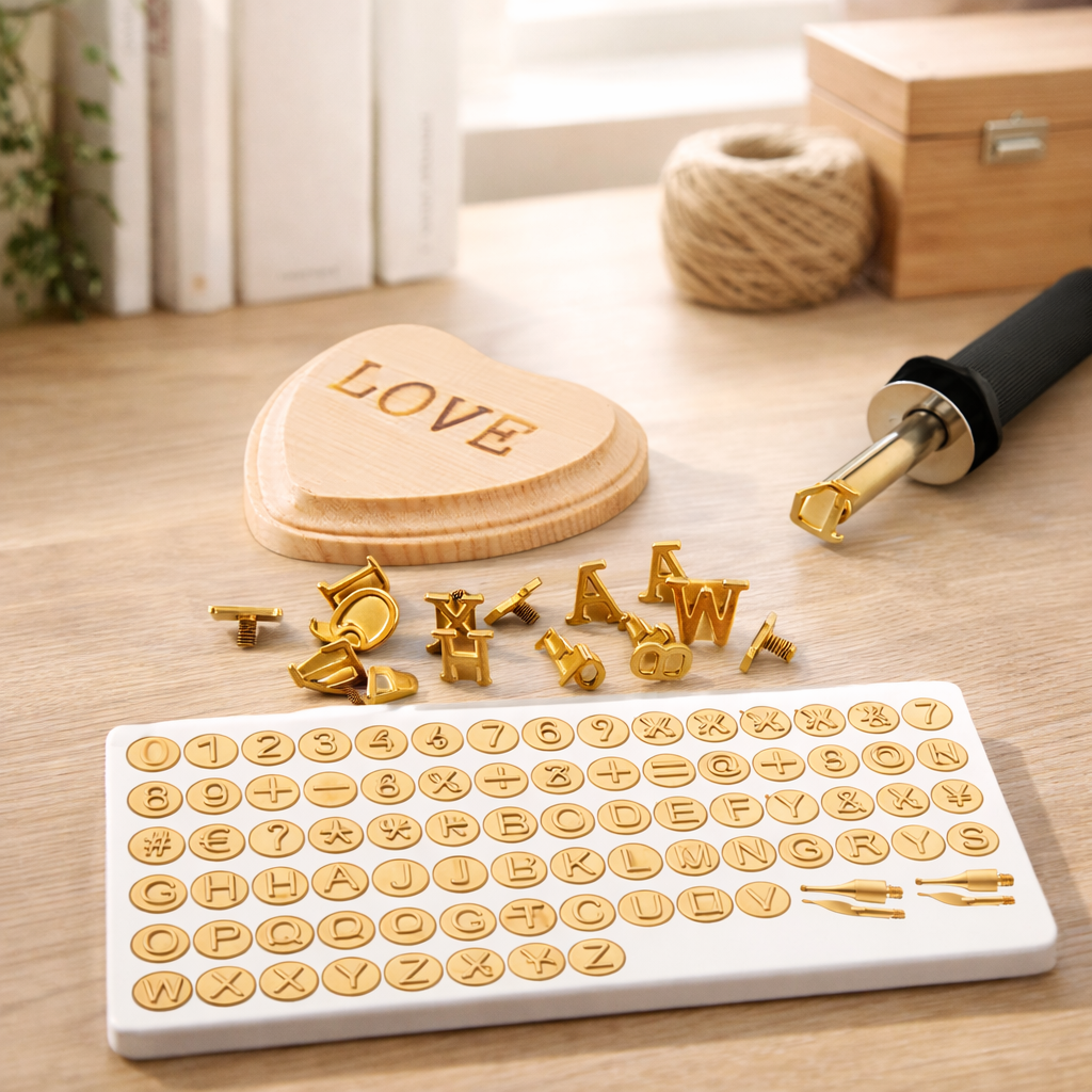 Jiro - Set de tallado de madera 56 piezas con letras