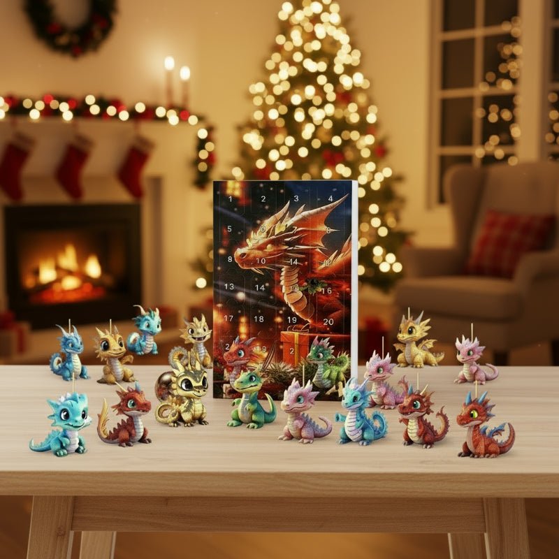 MYTHICALXMAS – Calendario de Adviento de 24 días con adorables colgantes de dragones