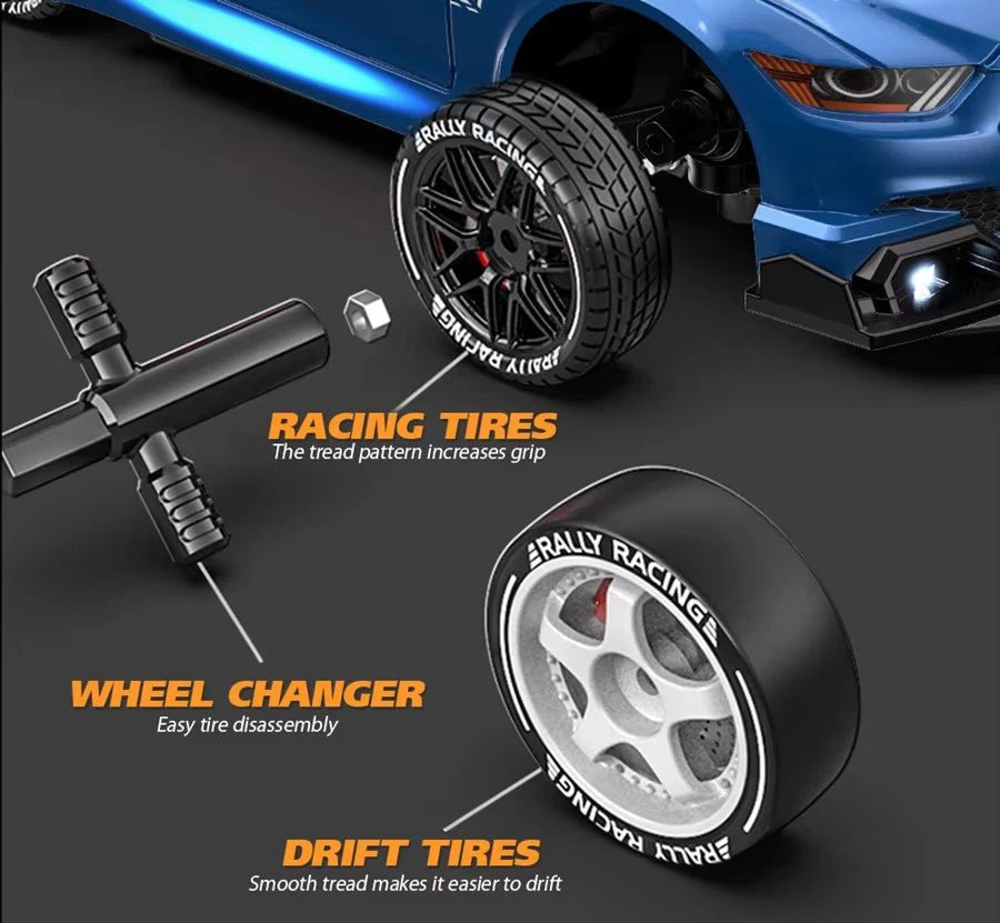 DRIFTIGNITE – Auto RC de drift 4WD con neumáticos especialmente deslizantes