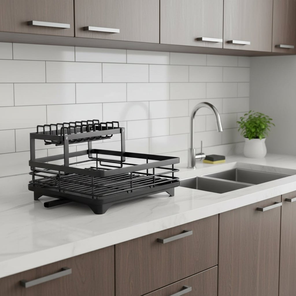 KITCHENFORM – Escurridor plegable de acero inoxidable, diseño que ahorra espacio para cocinas modernas