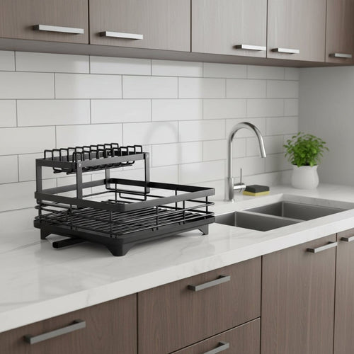 KITCHENFORM – Escurridor plegable de acero inoxidable, diseño que ahorra espacio para cocinas modernas