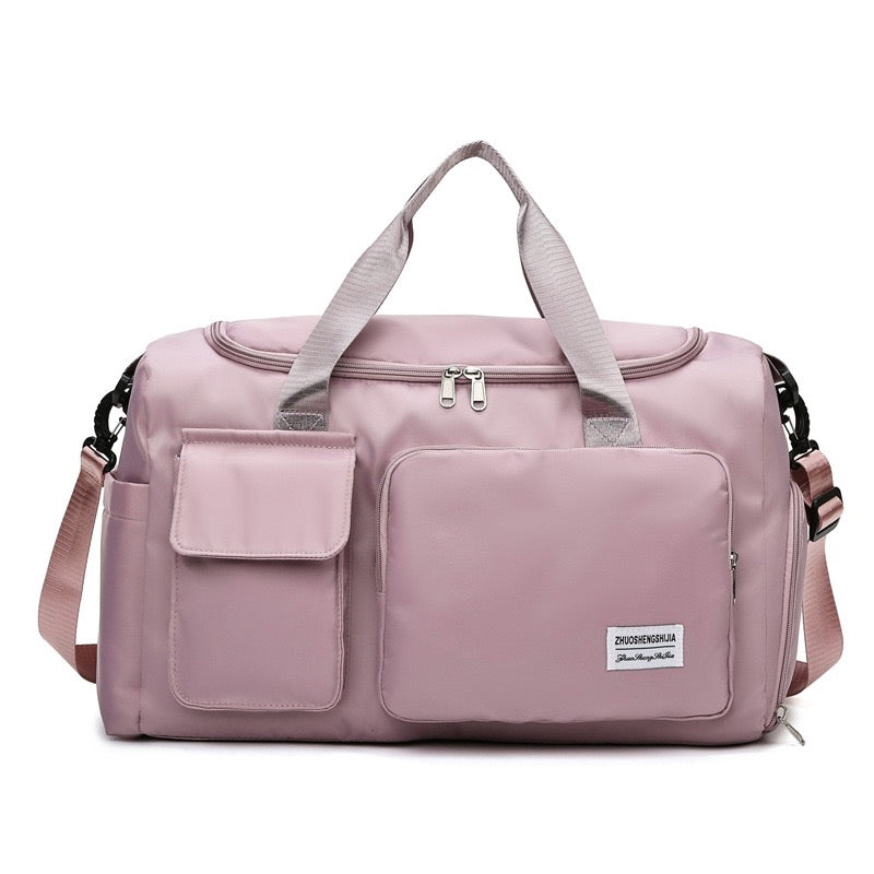 Bolsa de viaje multi-bolsillos, duffle deportiva y de gimnasio con compartimento separado para zapatos