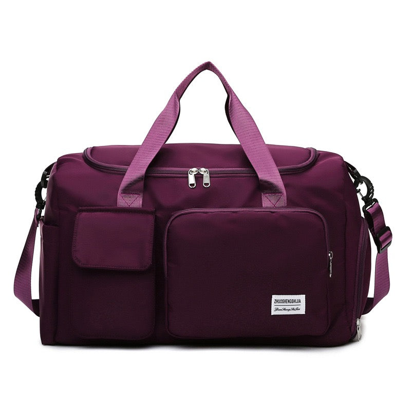 Bolsa de viaje multi-bolsillos, duffle deportiva y de gimnasio con compartimento separado para zapatos