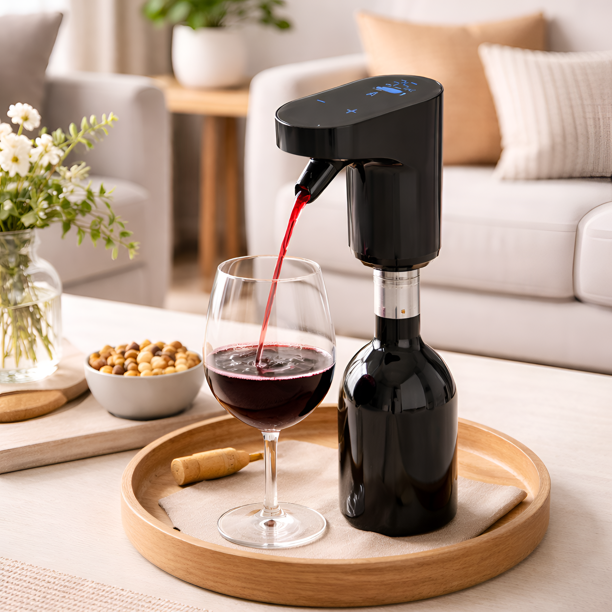 Boaz - Decantador de vino eléctrico portátil mini automático